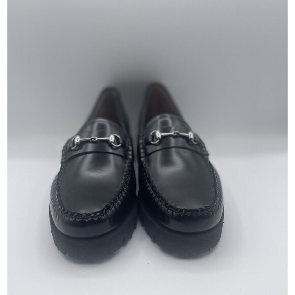GH Bass Co Weejuns Lianna Loafer Shoes Women Black Bit Super Lug Size 10M New - Picture 1 of 8